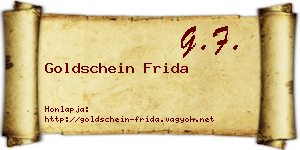 Goldschein Frida névjegykártya